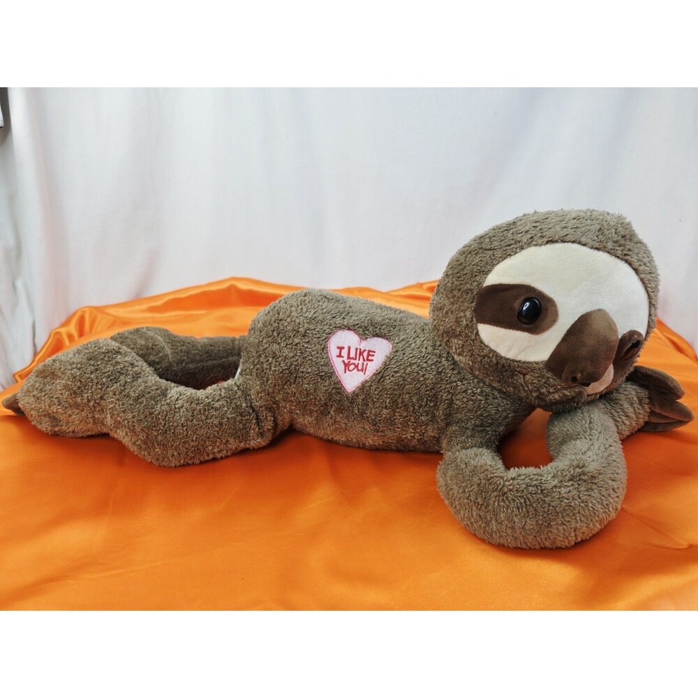 Hug Fun Sloth Plush Brown Large Hanging Hook & Loop Arms Realistic